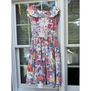 Vintage 80s The Cotton Collection cottagecore granny dress Size Medium